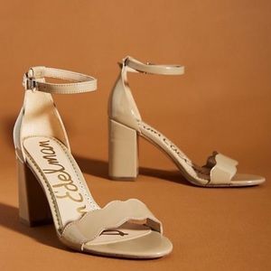 Sam Edelman Glossy Nude Scallop Odila Block Heels
